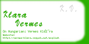 klara vermes business card